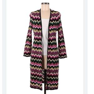 INC International Concepts Open-Front Chevron-Knit Cardigan